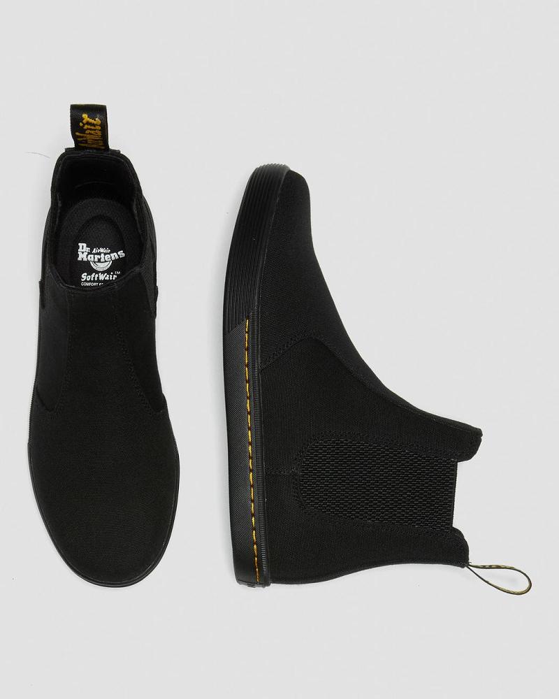 Women's Dr Martens Makela Canvas Casual Chelsea Boots Black | AU 125KOR